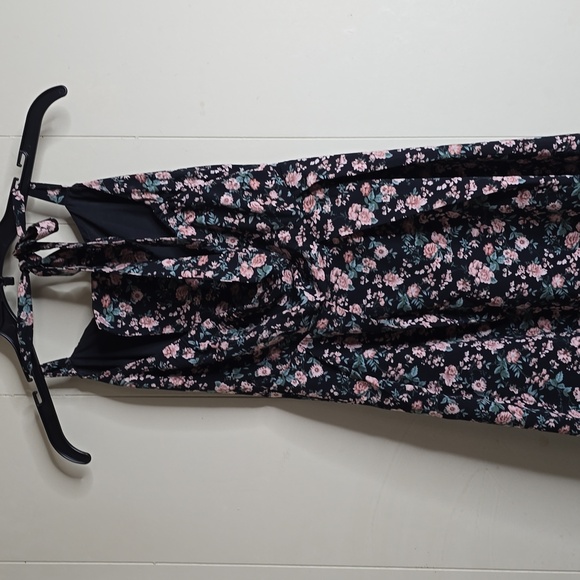 Women's Floral A Line Smocked Waist Tiered Ruffled Chiffon Mini Dress Allegra K - Picture 9 of 11